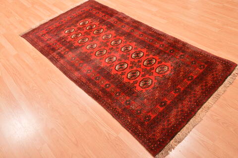 Khan Mohammadi Red Runner Hand Knotted 35 X 67  Area Rug 100-89867 Image 3