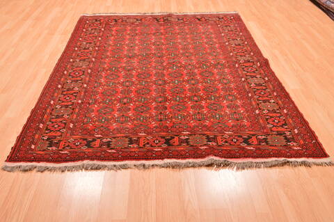 Khan Mohammadi Red Hand Knotted 57 X 78  Area Rug 100-89868 Image 1