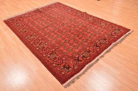Khan Mohammadi Red Hand Knotted 57 X 78  Area Rug 100-89868 Image 2