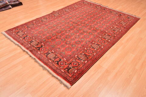 Khan Mohammadi Red Hand Knotted 57 X 78  Area Rug 100-89868 Image 6