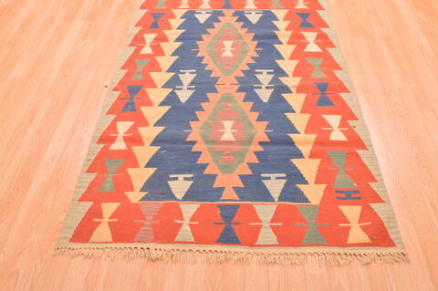Kilim Orange Hand Knotted 310 X 58  Area Rug 100-89875 Image 1