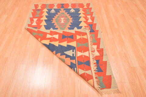 Kilim Orange Hand Knotted 310 X 58  Area Rug 100-89875 Image 6
