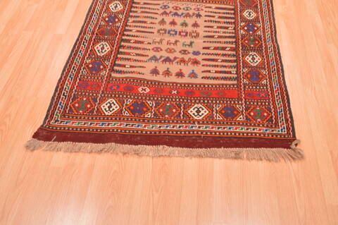 Kilim Red Flat Woven 310 X 47  Area Rug 100-89877 Image 2