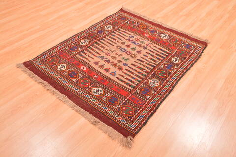 Kilim Red Flat Woven 310 X 47  Area Rug 100-89877 Image 3