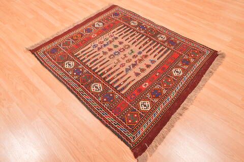 Kilim Red Flat Woven 310 X 47  Area Rug 100-89877 Image 4
