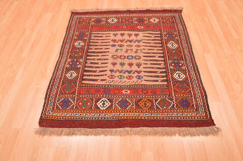 Kilim Red Flat Woven 310 X 47  Area Rug 100-89877 Image 5