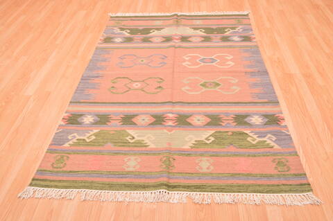 Kilim Green Flat Woven 46 X 60  Area Rug 100-89882 Image 4