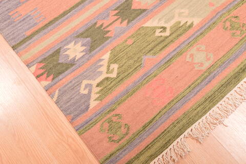 Kilim Green Flat Woven 46 X 60  Area Rug 100-89882 Image 6