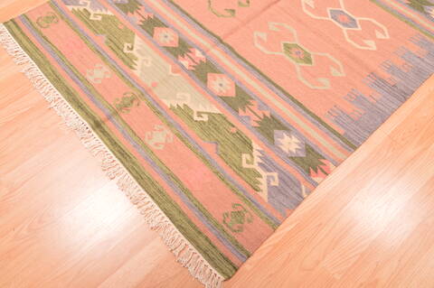 Kilim Green Flat Woven 46 X 60  Area Rug 100-89882 Image 8