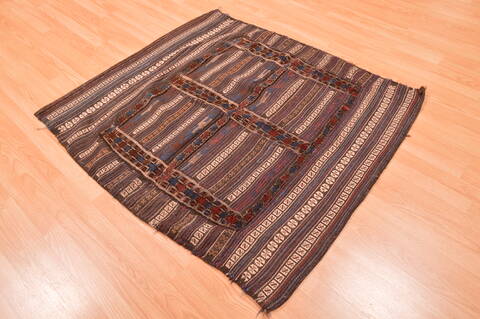 Baluch Brown Square Flat Woven 41 X 46  Area Rug 100-89903 Image 3