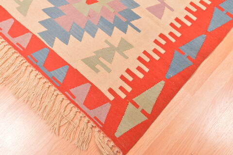 Kilim Red Hand Knotted 38 X 57  Area Rug 100-89904 Image 7