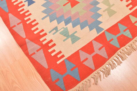 Kilim Red Hand Knotted 38 X 57  Area Rug 100-89904 Image 9
