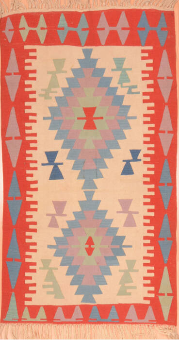 Kilim Red Hand Knotted 38 X 57  Area Rug 100-89904 Image 0