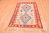 Kilim Red Hand Knotted 38 X 57  Area Rug 100-89904 Thumb 4