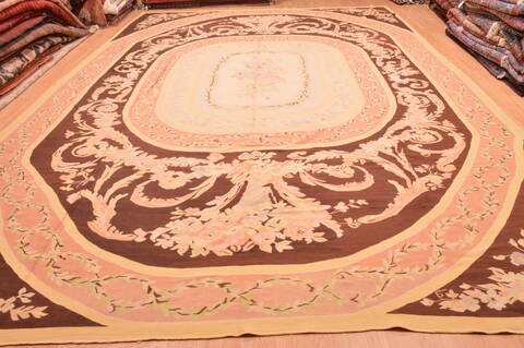 Aubusson Yellow Flat Woven 118 X 165  Area Rug 100-89905 Image 1