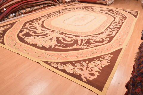 Aubusson Yellow Flat Woven 118 X 165  Area Rug 100-89905 Image 2