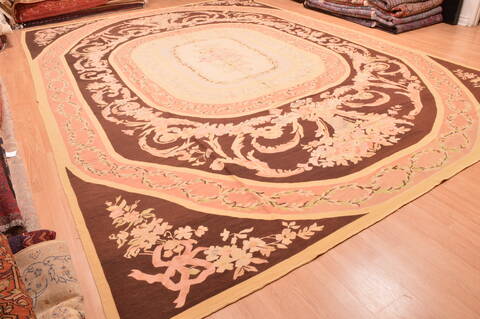 Aubusson Yellow Flat Woven 118 X 165  Area Rug 100-89905 Image 3