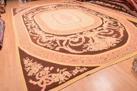 Aubusson Yellow Flat Woven 118 X 165  Area Rug 100-89905 Image 5