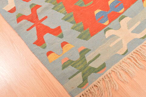 Kilim Blue Hand Knotted 38 X 56  Area Rug 100-89908 Image 10