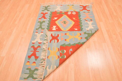 Kilim Blue Hand Knotted 38 X 56  Area Rug 100-89908 Image 12