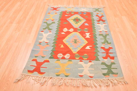 Kilim Blue Hand Knotted 38 X 56  Area Rug 100-89908 Image 1