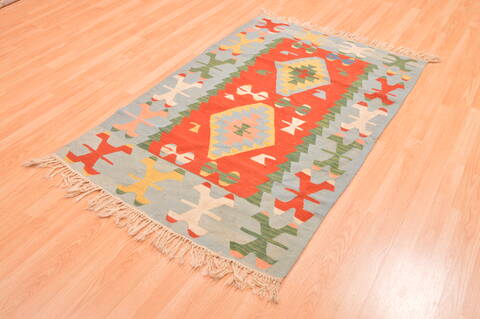 Kilim Blue Hand Knotted 38 X 56  Area Rug 100-89908 Image 2