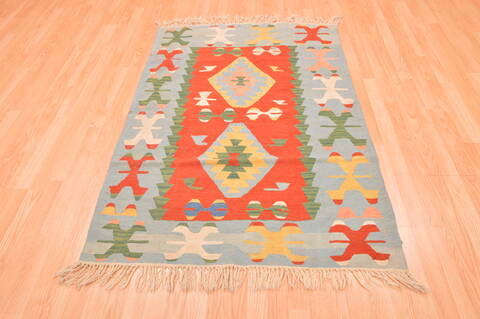 Kilim Blue Hand Knotted 38 X 56  Area Rug 100-89908 Image 4