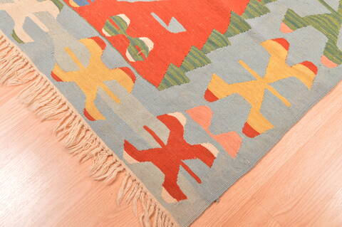 Kilim Blue Hand Knotted 38 X 56  Area Rug 100-89908 Image 7