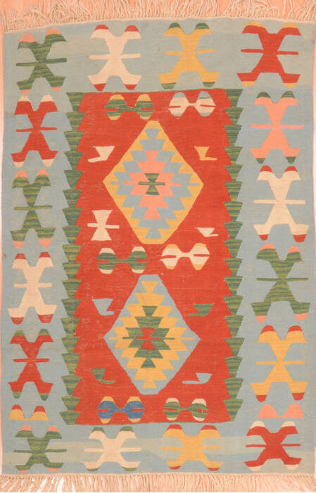 Kilim Blue Hand Knotted 38 X 56  Area Rug 100-89908 Image 0