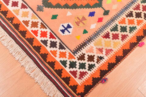 Qashqai Orange Flat Woven 31 X 46  Area Rug 100-89910 Image 10