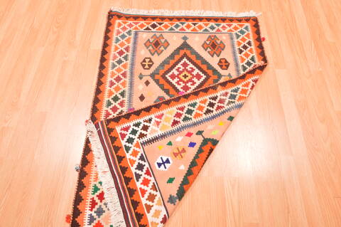 Qashqai Orange Flat Woven 31 X 46  Area Rug 100-89910 Image 15