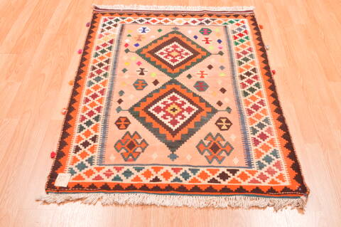 Qashqai Orange Flat Woven 31 X 46  Area Rug 100-89910 Image 1