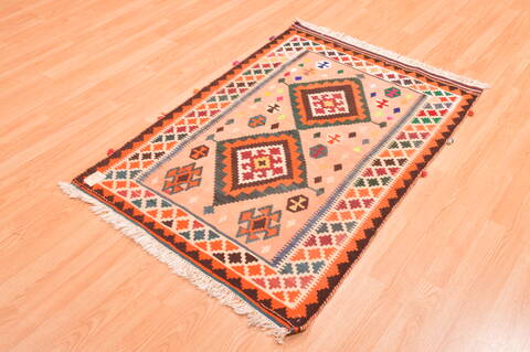 Qashqai Orange Flat Woven 31 X 46  Area Rug 100-89910 Image 2