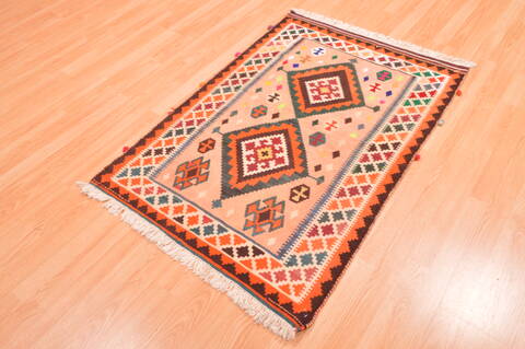 Qashqai Orange Flat Woven 31 X 46  Area Rug 100-89910 Image 5