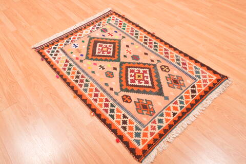 Qashqai Orange Flat Woven 31 X 46  Area Rug 100-89910 Image 6