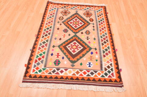 Qashqai Orange Flat Woven 31 X 46  Area Rug 100-89910 Image 7