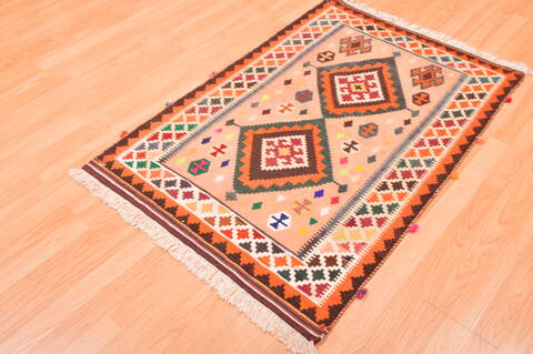 Qashqai Orange Flat Woven 31 X 46  Area Rug 100-89910 Image 8