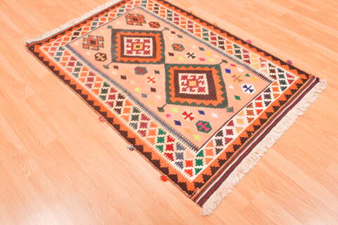 Qashqai Orange Flat Woven 31 X 46  Area Rug 100-89910 Image 9
