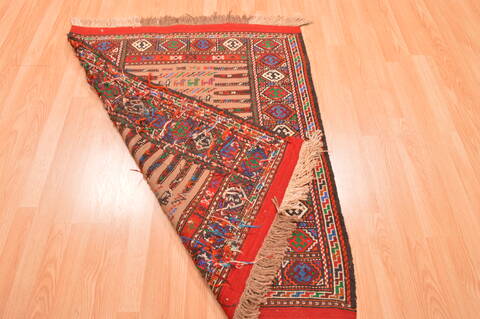 Kilim Red Square Hand Knotted 36 X 45  Area Rug 100-89911 Image 10