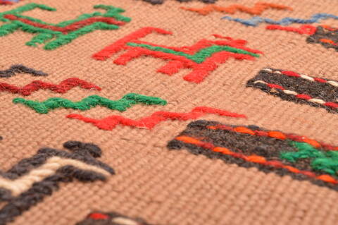 Kilim Red Square Hand Knotted 36 X 45  Area Rug 100-89911 Image 9