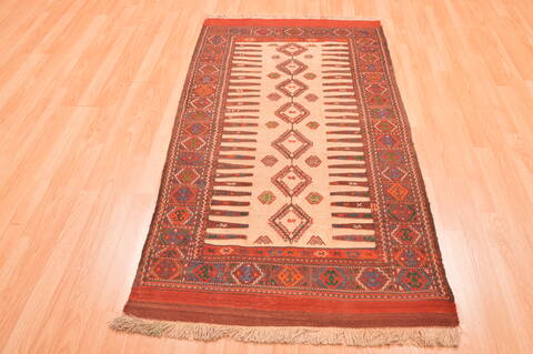 Kilim Red Flat Woven 27 X 53  Area Rug 100-89912 Image 1
