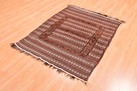 Baluch Brown Flat Woven 33 X 36  Area Rug 100-89915 Image 2