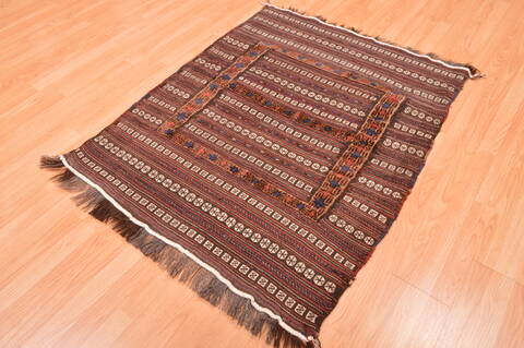 Baluch Brown Flat Woven 33 X 36  Area Rug 100-89915 Image 6