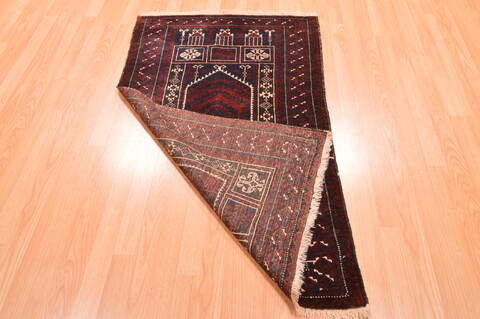 Baluch Red Hand Knotted 30 X 47  Area Rug 100-89939 Image 10