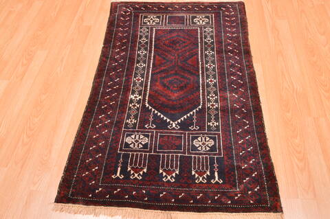 Baluch Red Hand Knotted 30 X 47  Area Rug 100-89939 Image 6