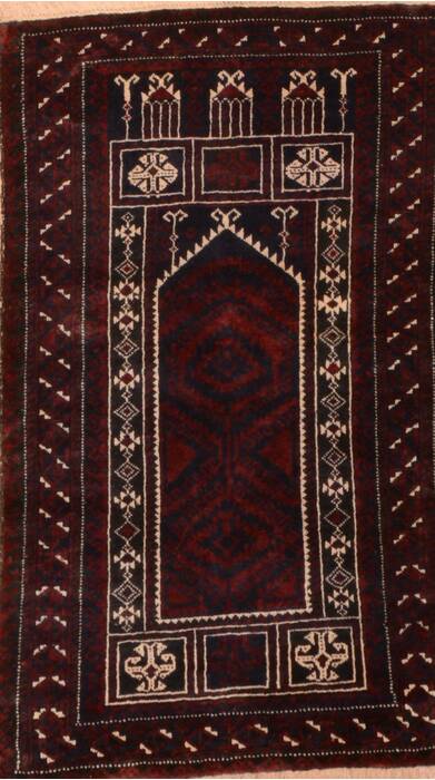 Baluch Red Hand Knotted 30 X 47  Area Rug 100-89939 Image 0