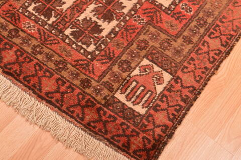Baluch Beige Hand Knotted 211 X 47  Area Rug 100-89943 Image 7