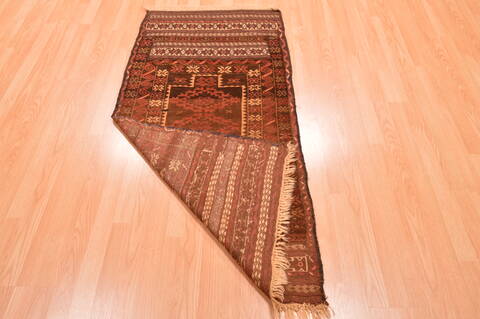 Baluch Brown Hand Knotted 210 X 53  Area Rug 100-89944 Image 13
