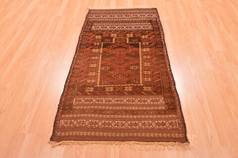 Baluch Brown Hand Knotted 210 X 53  Area Rug 100-89944 Image 1