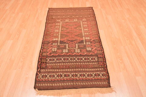 Baluch Brown Hand Knotted 210 X 53  Area Rug 100-89944 Image 4